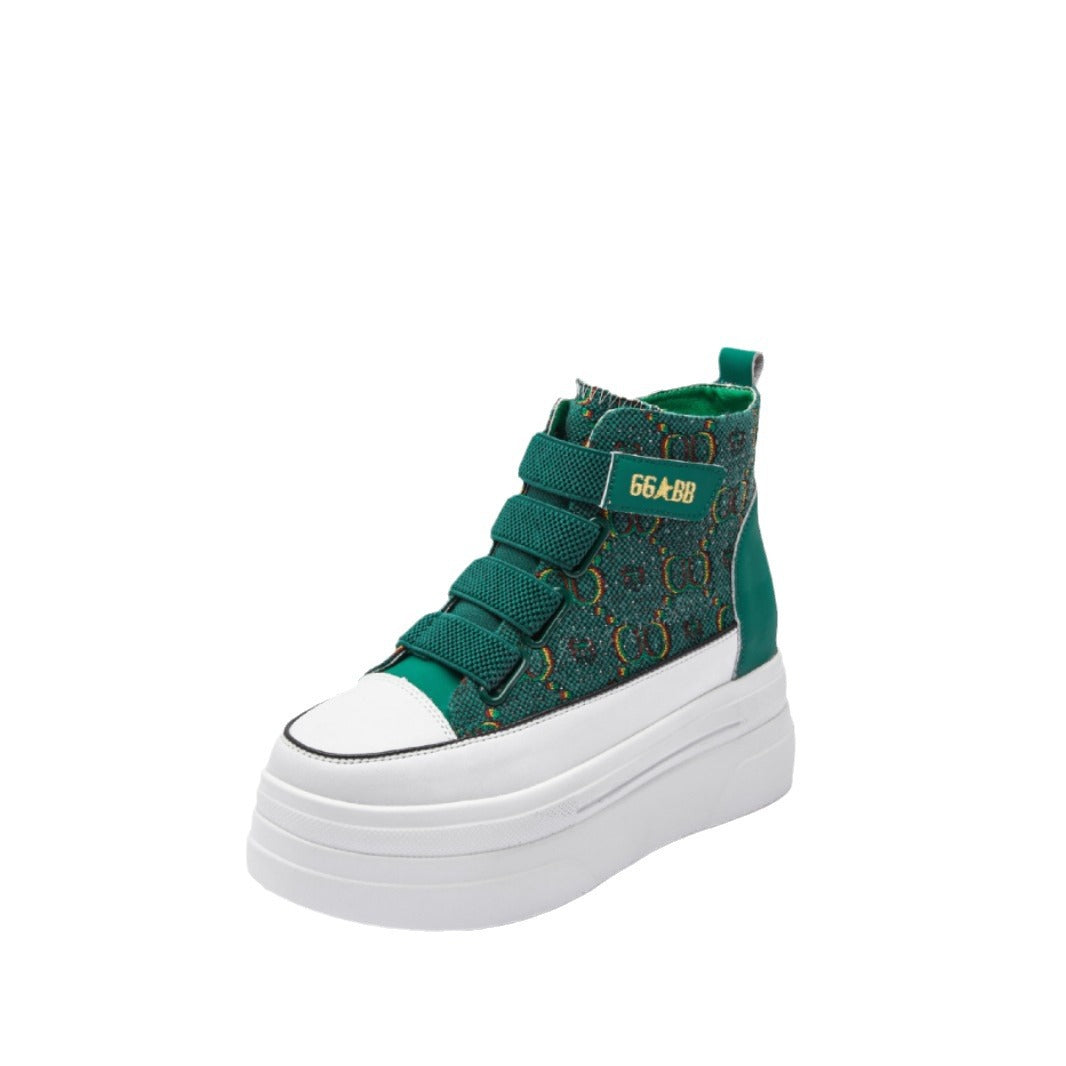 Women's Height Increasing Trendy Summer Platform Genuine Casual Shoes