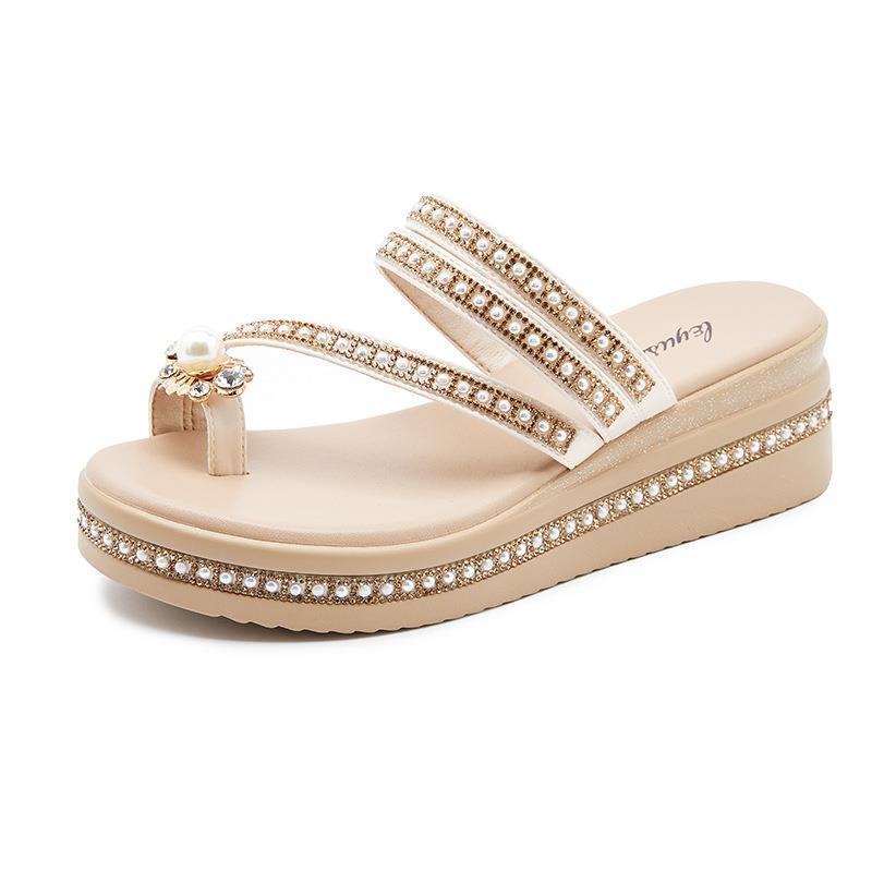 Women's Toe Covering Elevator Wild Fairy Wind Slippers
