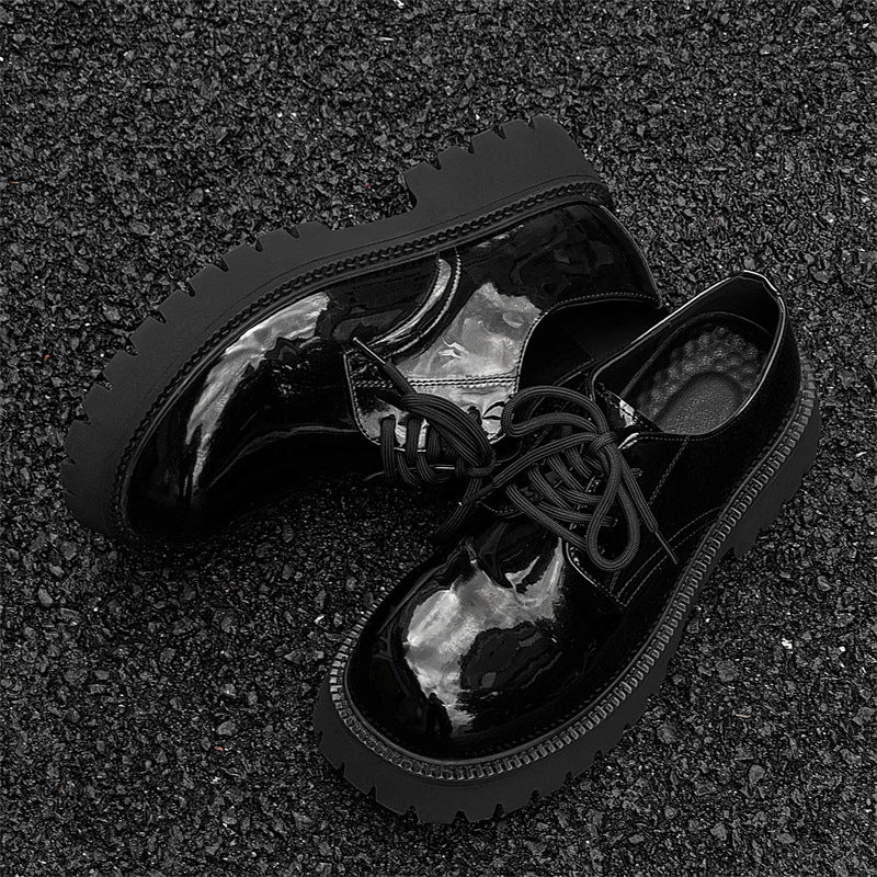 Men's Black Formal Business British Style Round Men's Shoes