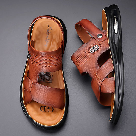 Men's Summer Fashion Trendy Top Layer Cowhide Sandals