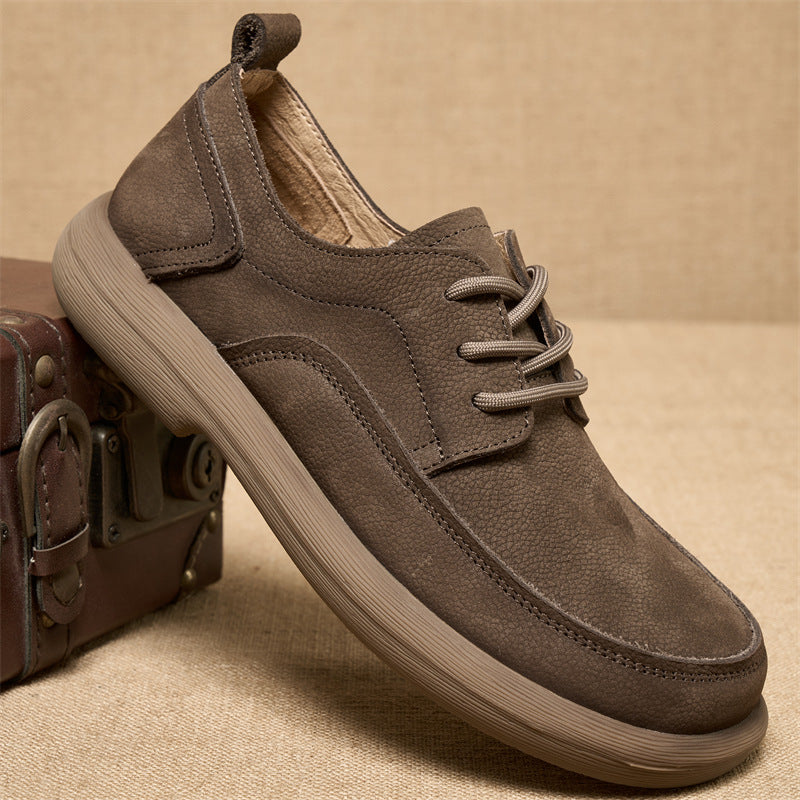 Men's Cowhide Retro Easy Matching Soft Bottom Men's Casual Leather Shoes