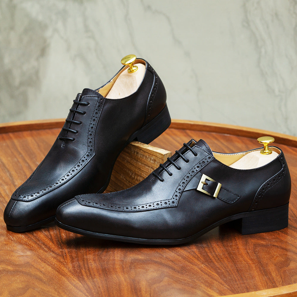 Men's Genuine Business Office Wedding Oxford Brogue Leather Shoes