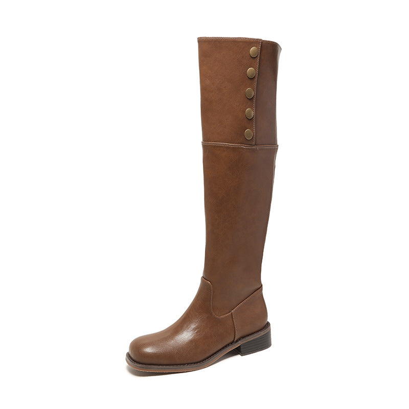 Women's Fat Thick Legs Long Veet Retro Boots