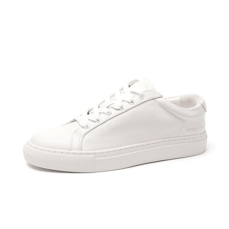 Women's & Men's Genuine Flat White Sports Versatile Breathable Women's Casual Shoes