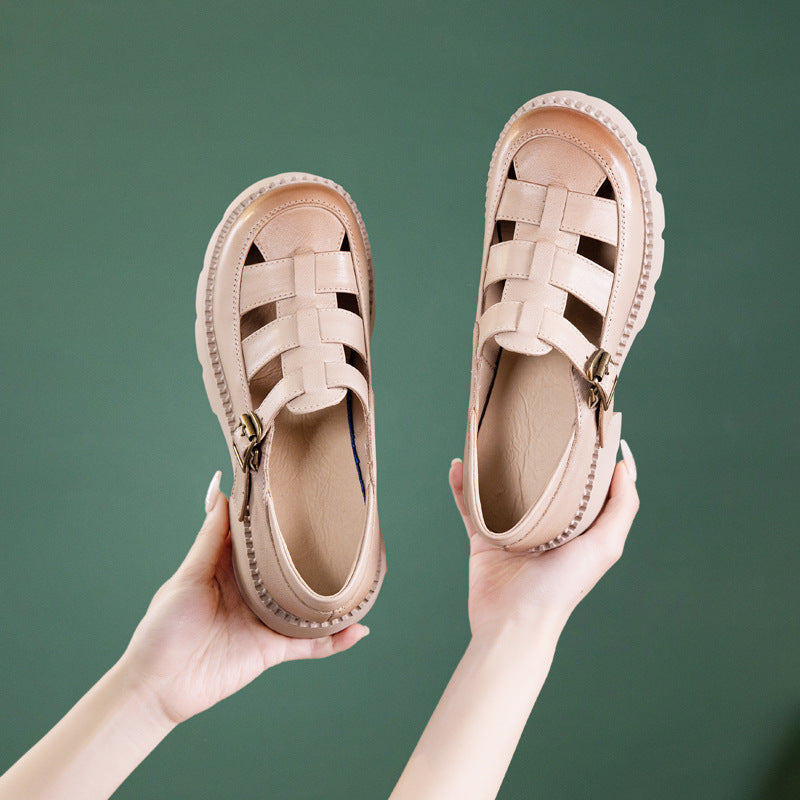 Women's Summer British Style Retro Authentic Platform Sandals