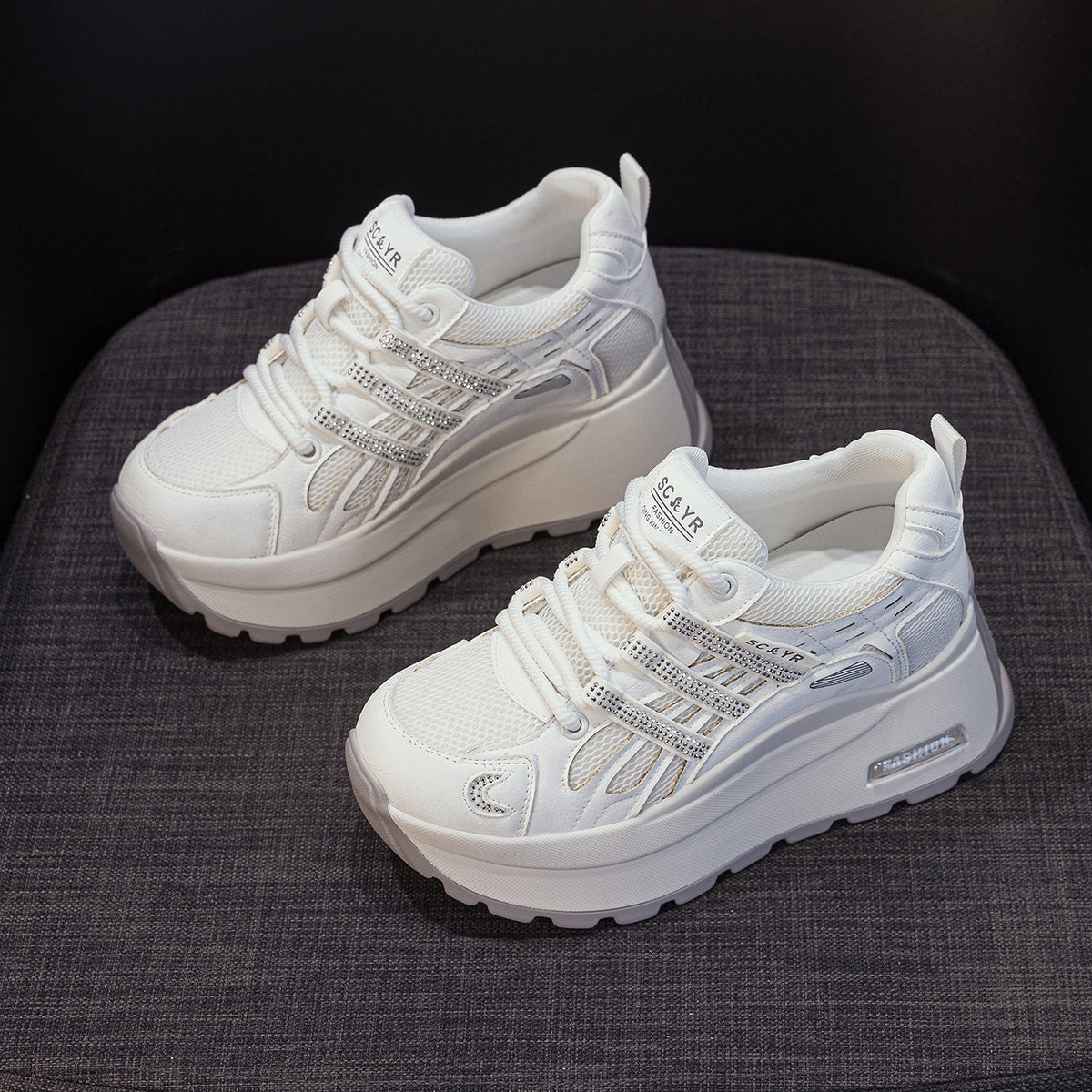 Women's Small Thick Bottom Heightened Daddy Summer Breathable Mesh Leisure Women's Casual Shoes