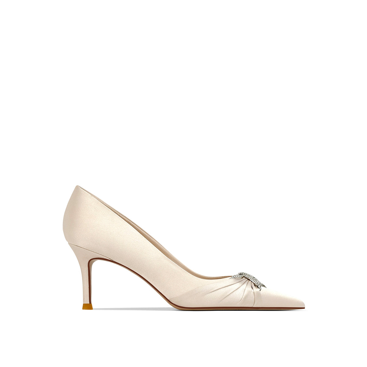 Satin High Temperament Wild Pointed Toe Shallow Mouth Women's Fashion Shoes