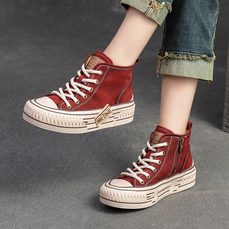 Pumps Front Top Layer Cowhide Light Casual Shoes