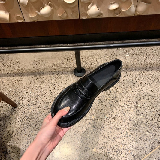Women's Platform Round Toe Summer Retro Slip-on Loafers