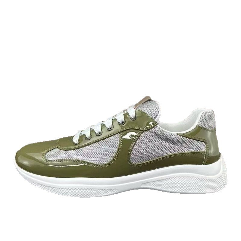 Men's P Home Shiny Patent Fashion Exercise Board Breathable White Men's Casual Shoes