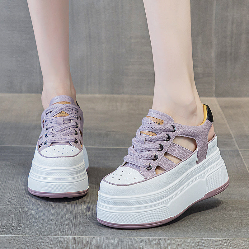 Women's Muffin Height Increasing Insole Closed Toe Sandals