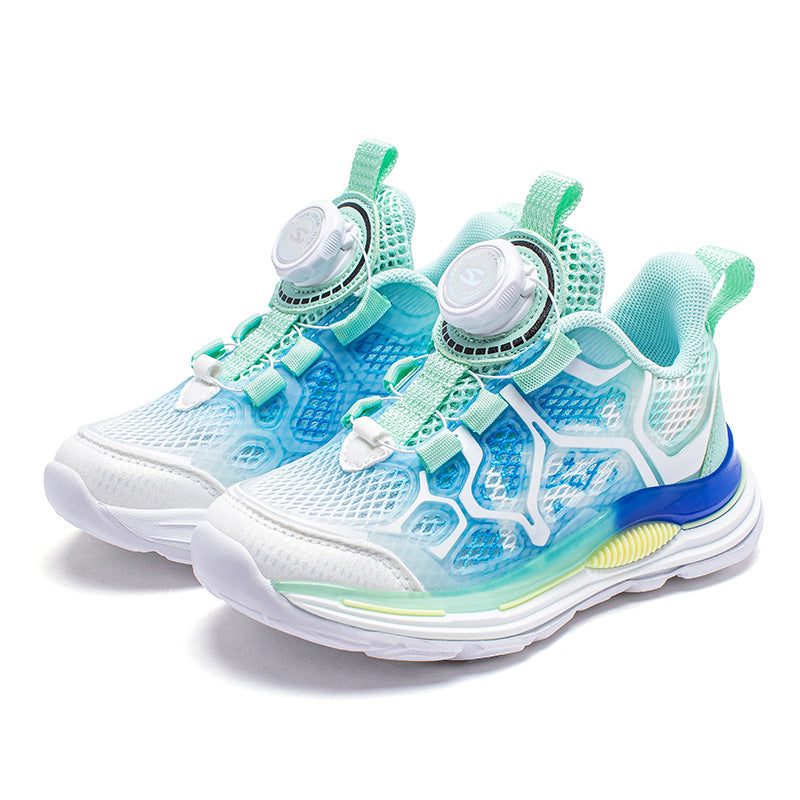 Single Mesh Summer Rotating Buckle Boy's Kid's Sneakers