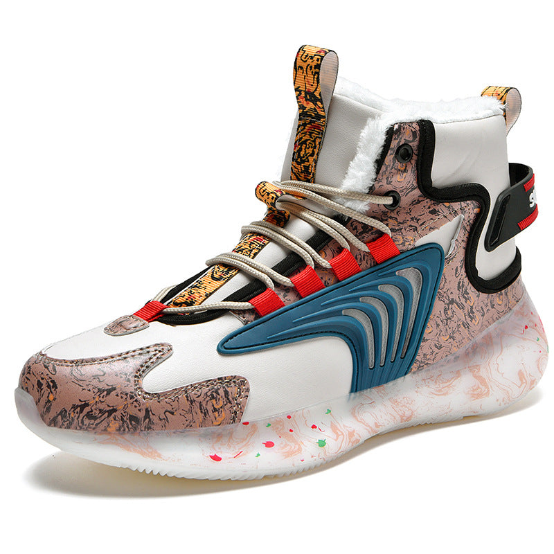 Men's Plus Size Winter Basketball Couple Running Popcorn Sneakers