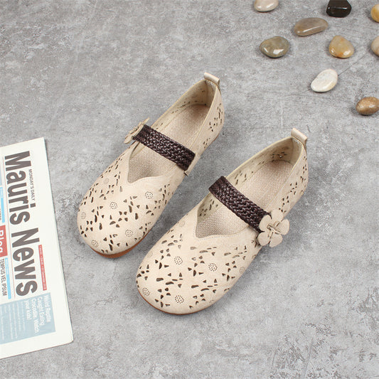 Women's Artistic Retro Flat Round Toe Hole Sandals