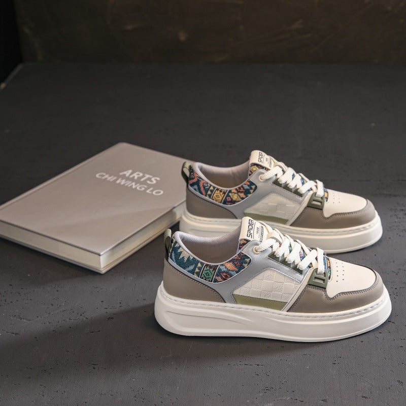 Extra Large Size White Niche Korean Men's Board Shoes