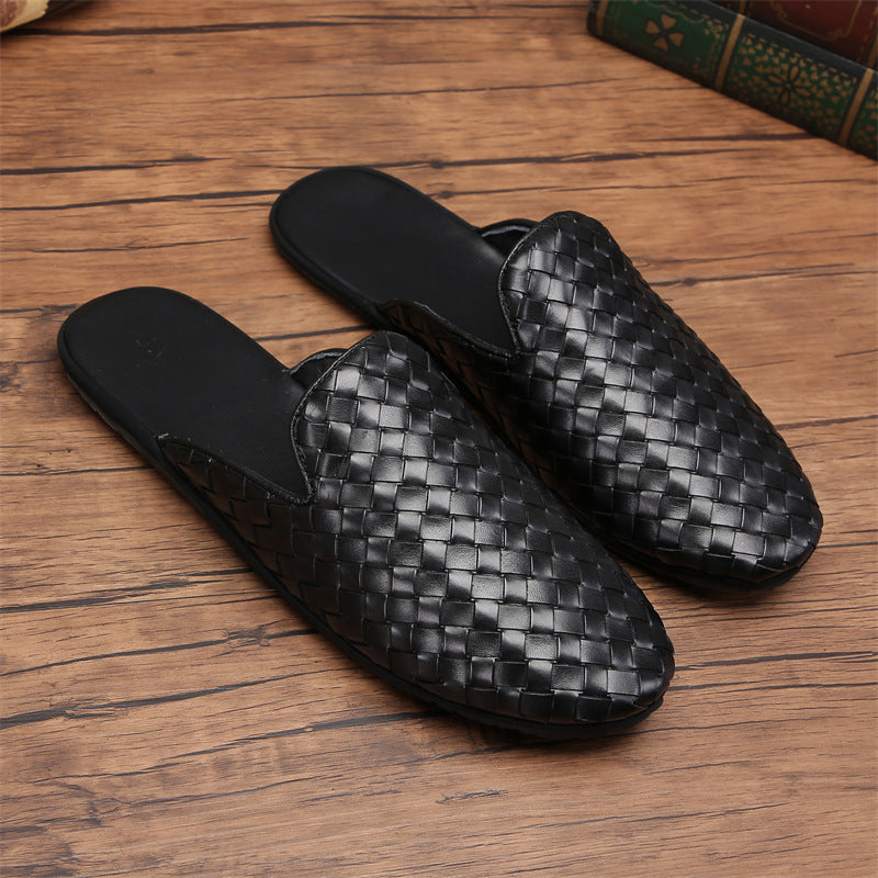 Men's Cap Semi Genuine Hand-woven Trendy Sweat Loafers