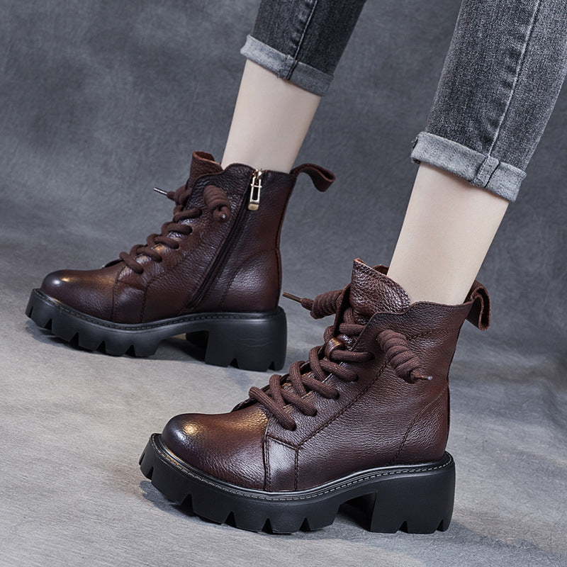 Martin Female British Style Round Toe Boots