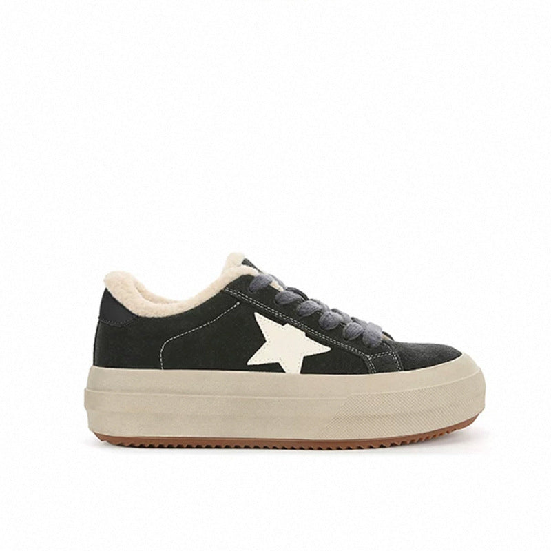 Full Cowhide Grape Mom Retro Leopard Print German Women's Casual Shoes