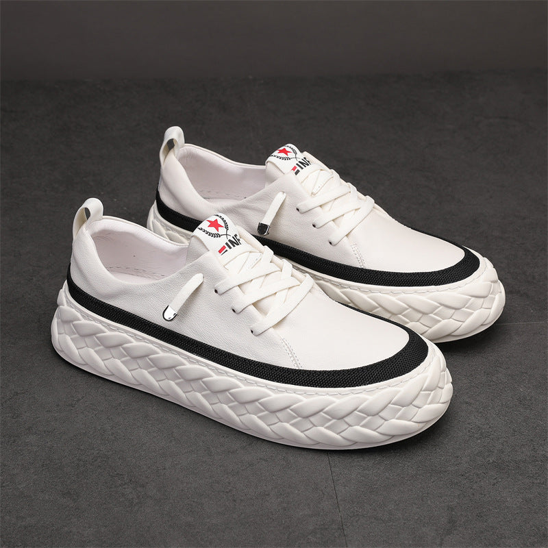 Men's Authentic Comfortable Breathable Increased Wearable Korean Style White Sneakers