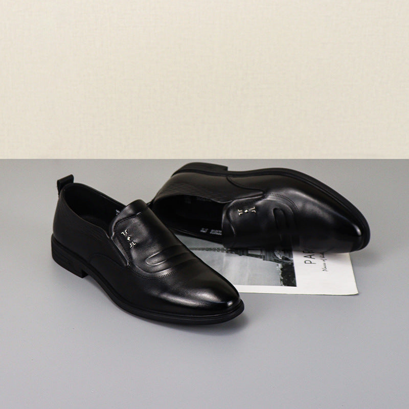 Men's First Layer Cowhide Business Four Genuine Leather Shoes
