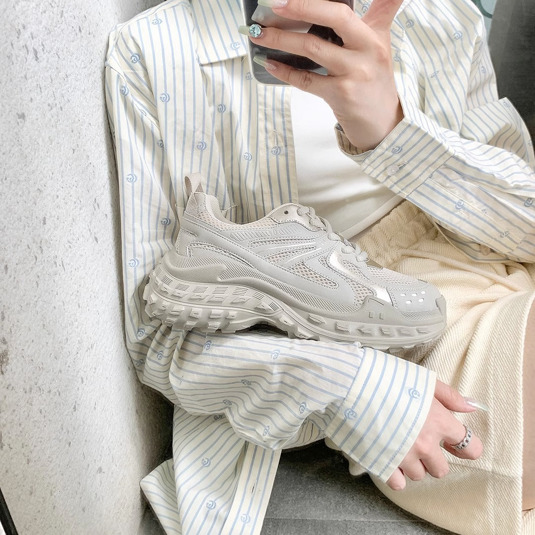 Women's Thick Bottom Mesh Elevator Breathable Sports Sneakers