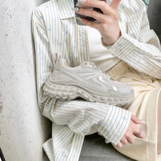 Women's Thick Bottom Mesh Elevator Breathable Sports Sneakers