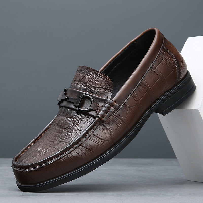 Popular Men's Spring Breathable Slip-on British Men's Business Leather Shoes