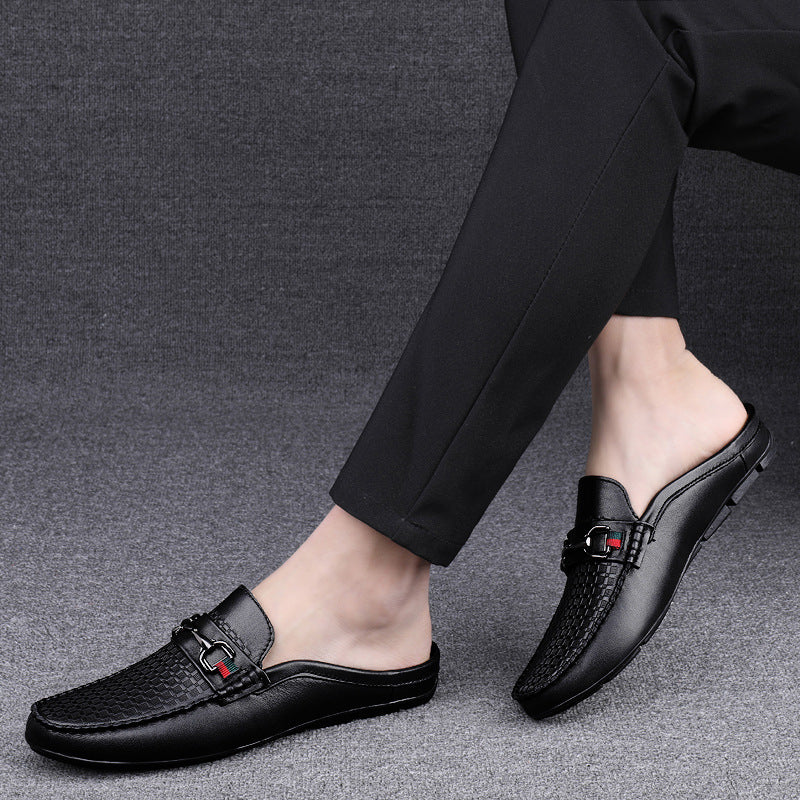 Men's Fashion Embossing Metal Buckle Leisure Convenient Sandals
