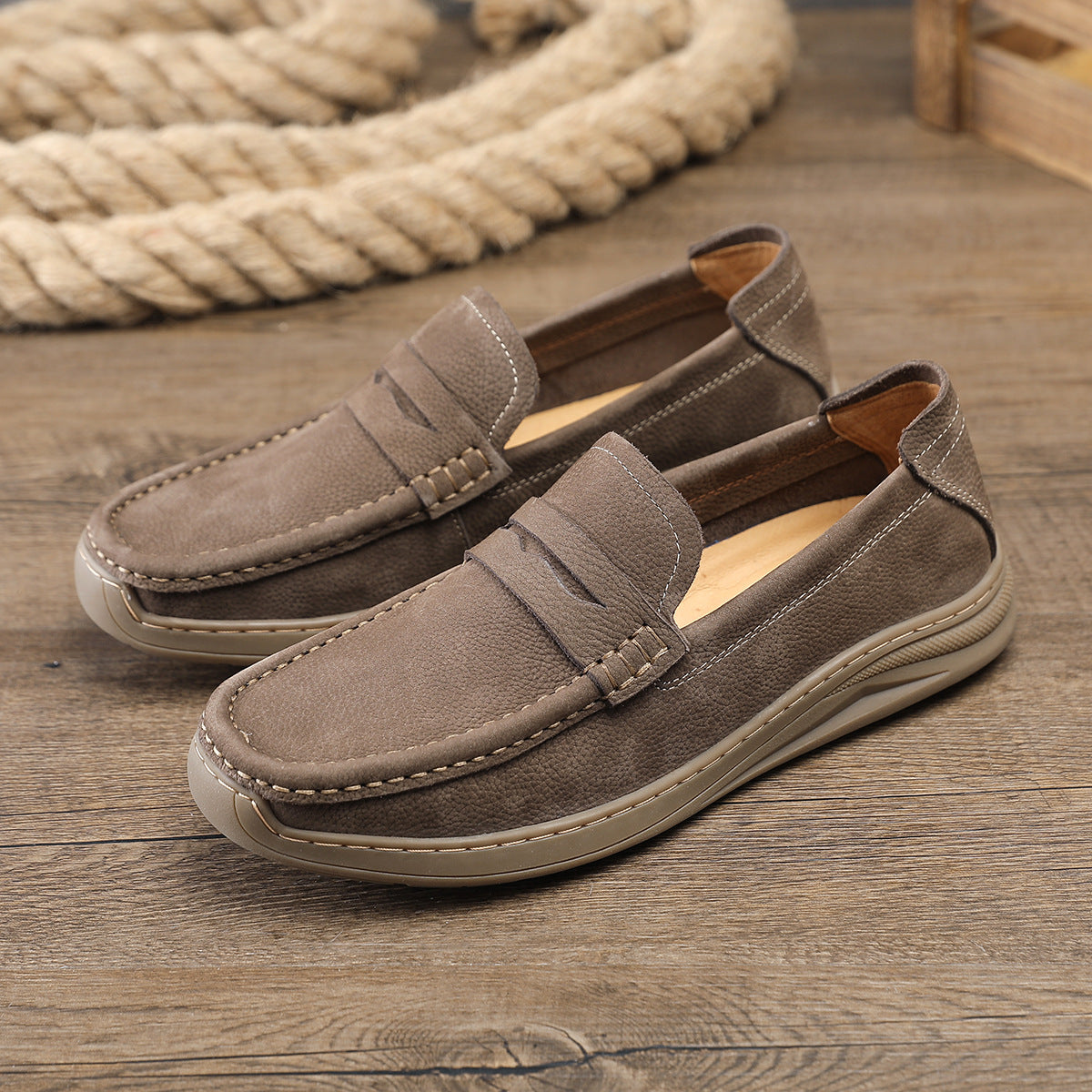 Men's Cool Summer Slip-on Driving Litchi Casual Shoes