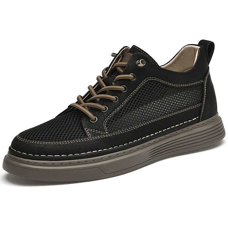 Men's Platform Retro Autumn Invisible Height Increasing Insole Men's Board Shoes
