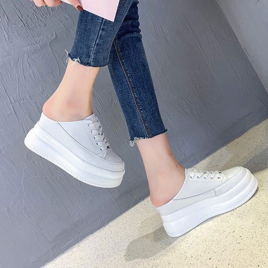 Women's Hidden Platform Genuine Slimming Small Casual Shoes