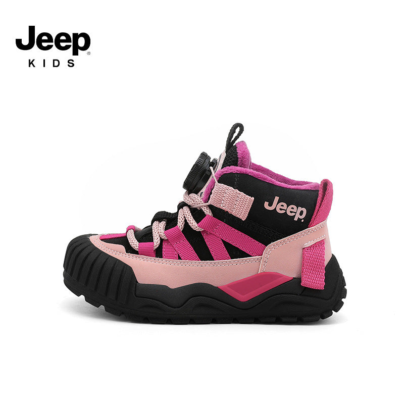 Children's Knob Fleece-lined Two Cotton Sports Winter Kid's Sneakers
