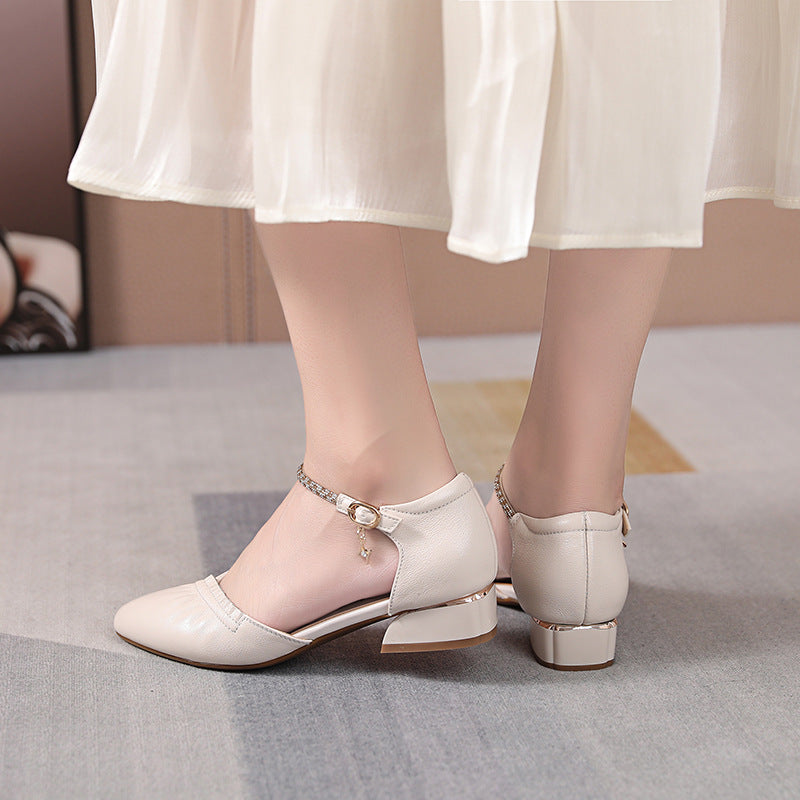 Women's Genuine Hollow Closed Toe Soft Bottom Sandals