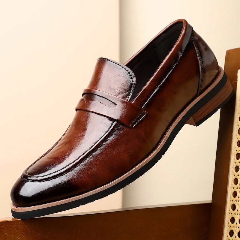 Men's Autumn Large Size British Style Slip-on Men's Casual Leather Shoes
