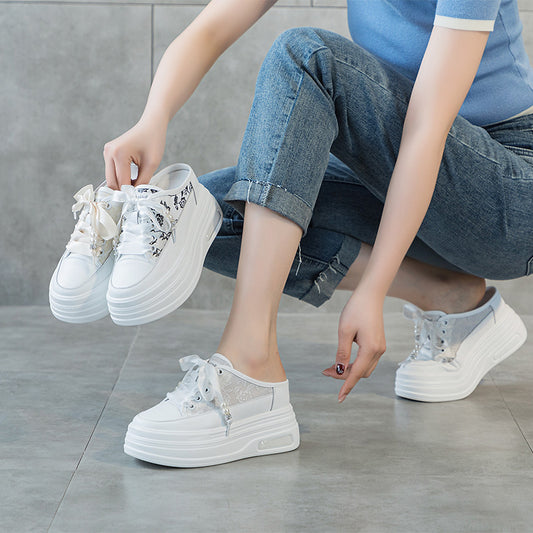 Women's & Men's Wear Mesh Breathable Platform Height Increasing Slippers