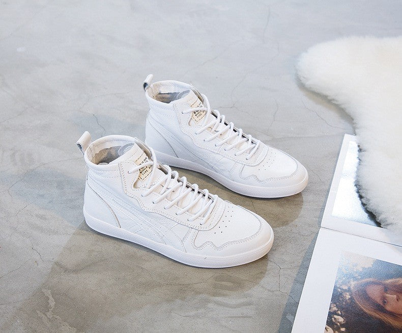 Women's & Men's Spring Breathable Round Toe Pumps Flat Cowhide Sneakers