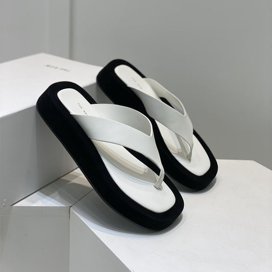 Women's Summer Style Flip-flops Genuine Platform Outer Wear Sandals