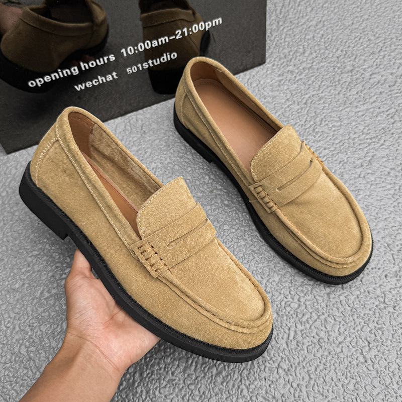 Women's & Men's Commuter Niche Soft Bottom Retro Brown Loafers