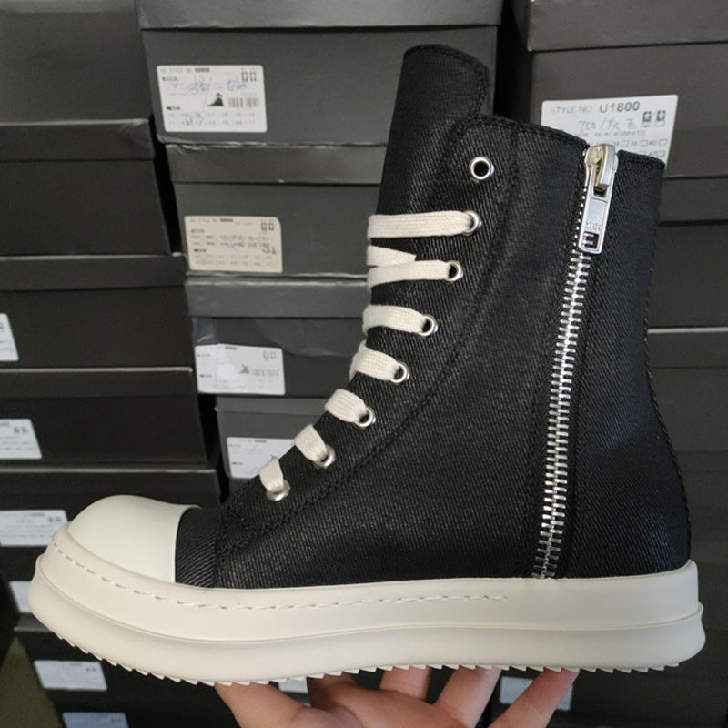 Women's & Men's Plus Veet Warm Cloth Up Round Toe Sneakers