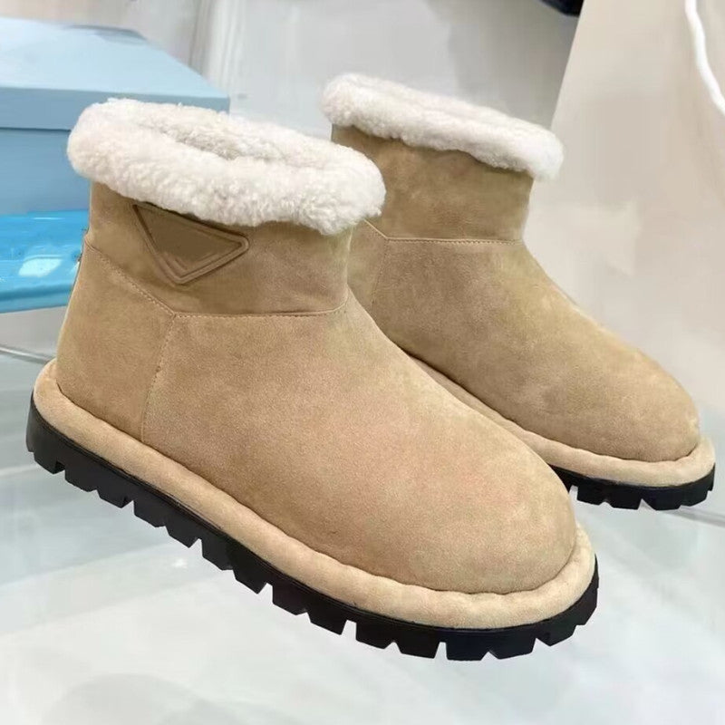 Women's Double Face Wool Bootie Thick Bottom Thickening Snow Boots