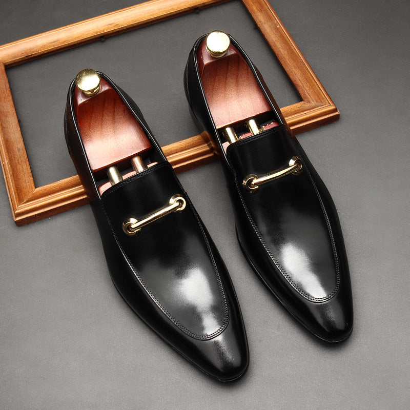 Men's British Style Business Trendy Toe Cattlehide Fashion Casual Shoes