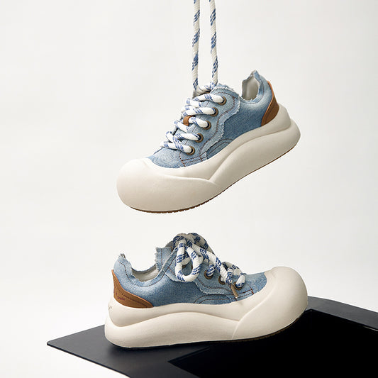 Women's & Men's Versatile Platform Big Head Niche Fashion Canvas Shoes