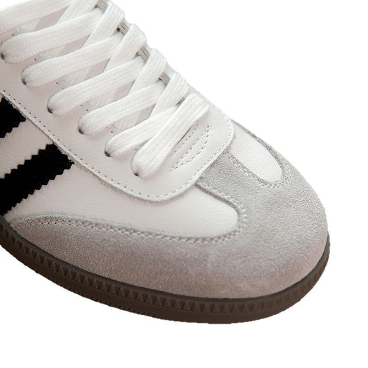 Women's Cowhide Three Bars German Training Soft Bottom Surface Casual Shoes