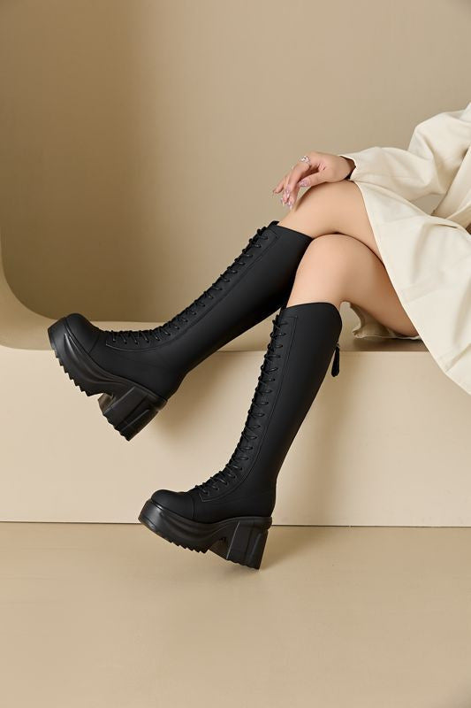 Women's Thick Bottom Skinny High Long Tube Height Boots