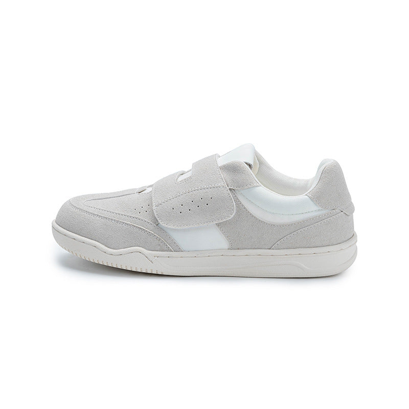 Women's Round Toe Velcro Niche Flat White Casual Shoes