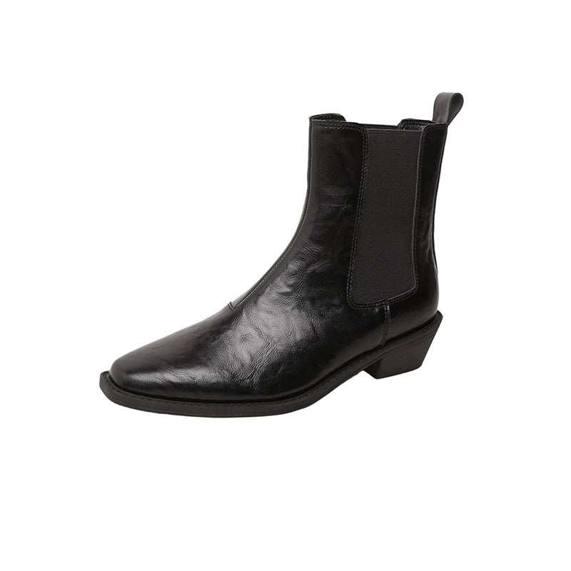 Women's Mom Back Zipper Thick High Elegant Single Boots