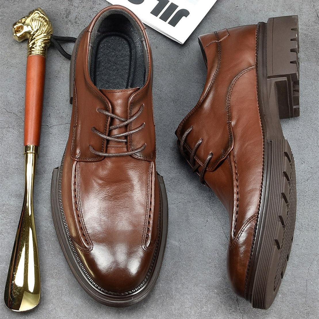 Men's Autumn Business Formal British Style Calf Leather Shoes