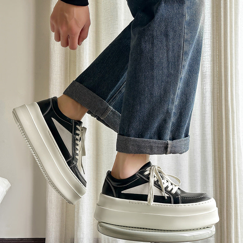 Male Black White Simple Fashion Versatile High-grade Men's Board Shoes