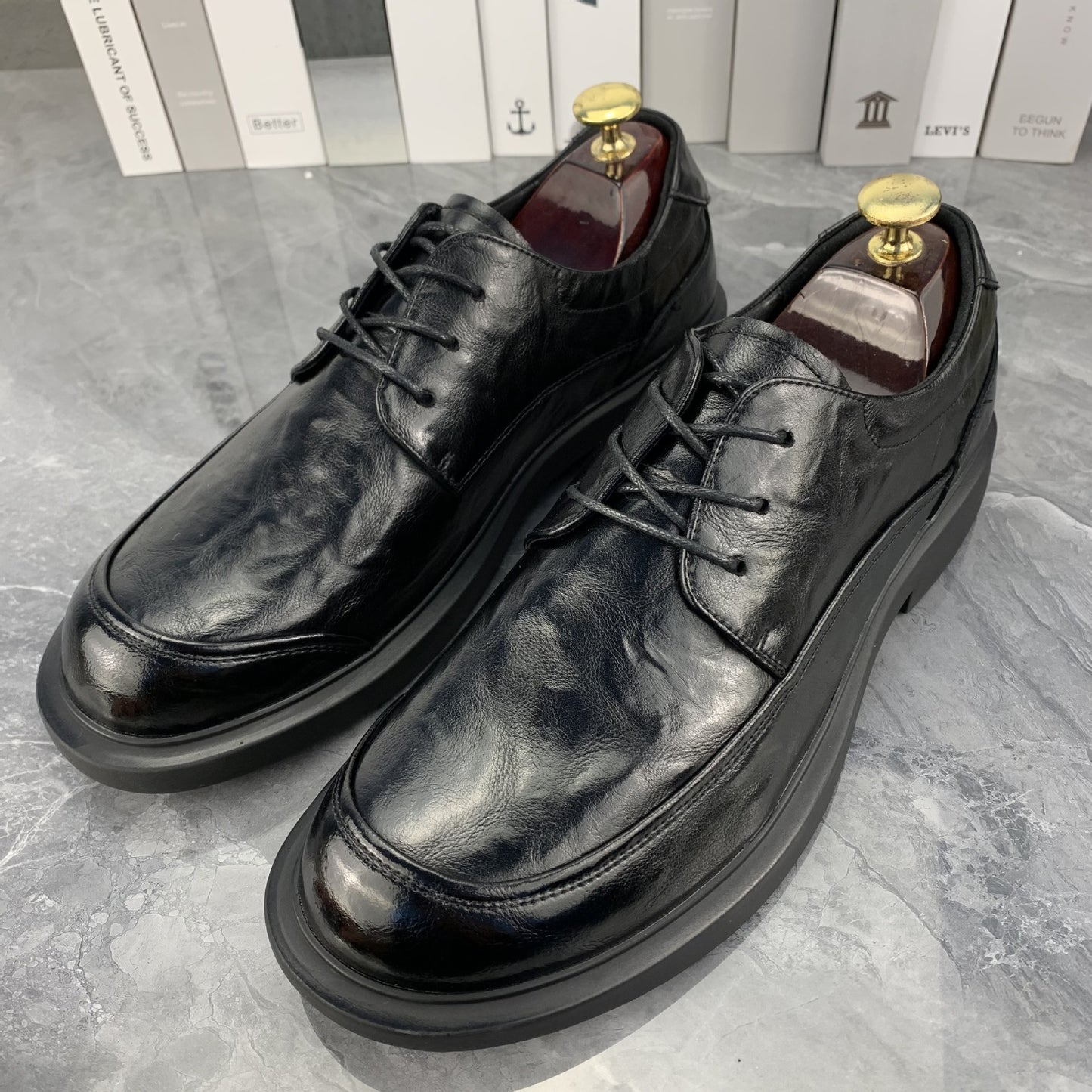 Men's Bottom Lace Up Formal Wear Business Leather Shoes