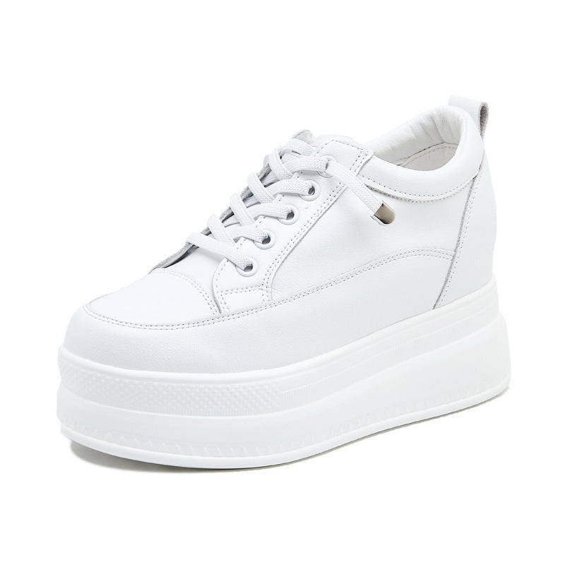 Women's White Summer Thick Bottom Leisure Platform Sneakers